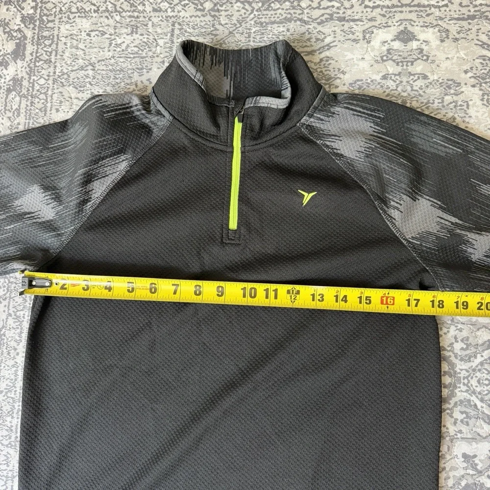 Old Navy Active 1/4 Full Zip Long Sleeve Athletic Youth Large 10-12 Black Green